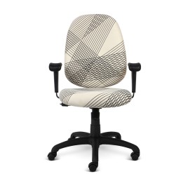 Agent Chair Model 1425 by 9to5 Seating in White with Black Accents