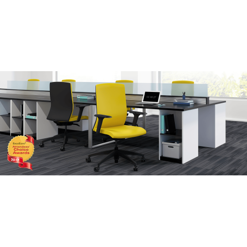 9to5 Seating Core Chair Model 2260 in Black and Yellow-2