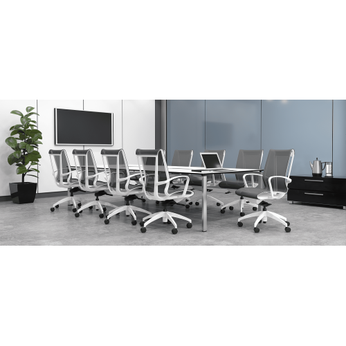 Cydia Chair Model 3310 MESH by 9to5 Seating in White-4