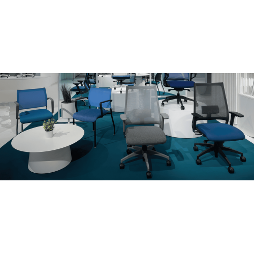 Luna Chair Model 3460 by 9to5 Seating in Blue-3