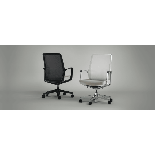 Mila chair model 3760 UB by 9to5 Seating in white-4