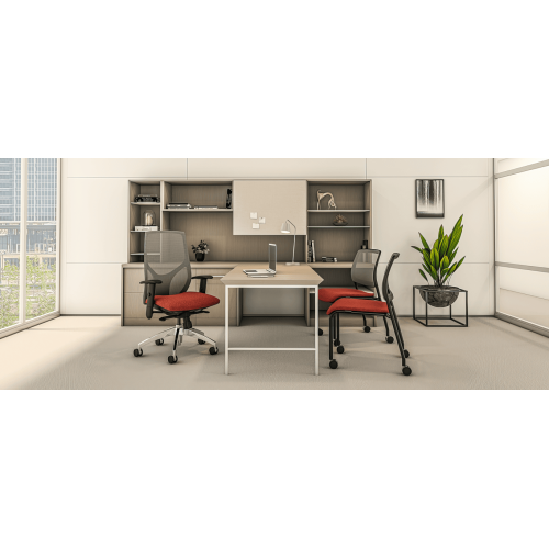 Vault Chair Model 1460 by 9to5 Seating in Yellow-3