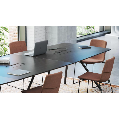 Meeting table for ARQUS company executives from Narbutas in black with dimensions 240x120x76 cm-1