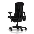 Embody office chair, on castors, graphite frame, dark black fabric, 3513-3