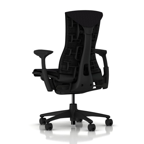 Embody office chair, on castors, graphite frame, dark black fabric, 3513-3