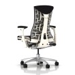 Embody office chair, on castors, white frame, black fabric, 3513-1