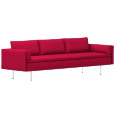 Bolster - 3 seater living room sofa, fabric - pink, S14A46