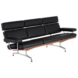 Eames - Two-seater Living Room Sofa, Leather - Black, NX06