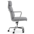 Eames - office chair with soft cushions on casters, high back, base - polished aluminum, fabric - gray, 8MD04-3