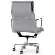 Eames - office chair with soft cushions on casters, high back, base - polished aluminum, fabric - gray, 8MD04-4