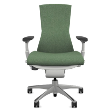 Embody office chair, on castors, white frame, green everglade fabric - 3SY06