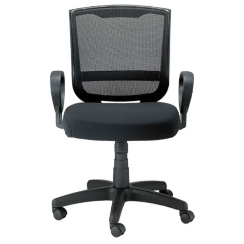 Office chair on castors, Maze LOOP arms, fabric on the seat, backrest - mesh, black color