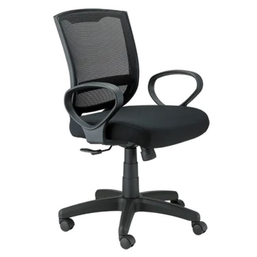 Office chair on castors, Maze LOOP arms, fabric on the seat, backrest - mesh, black color-1