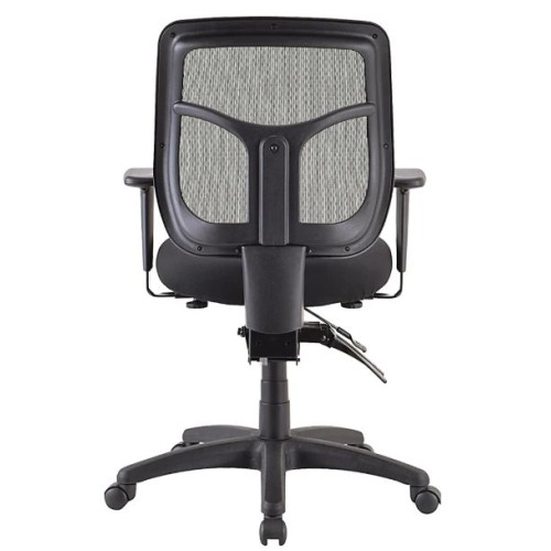 Office chair on castors, Apollo medium back rest, fabric on the seat, backrest - mesh, black color-2