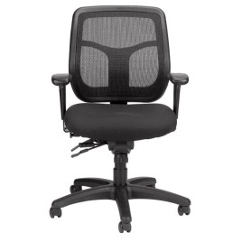 Office chair on castors, Apollo medium back rest, fabric on the seat, backrest - mesh, black color