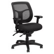 Office chair on castors, Apollo medium back rest, fabric on the seat, backrest - mesh, black color-1