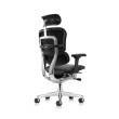 Office chair on castors, Ergohuman leather with headrest, black color-1