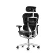 Office chair on castors, Ergohuman leather with headrest, black color-3