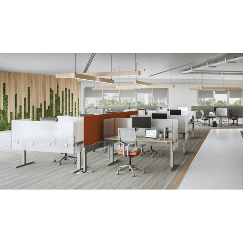 Focus 2.0 executive chair by SitOnIt with medium back, back material - mesh, seat - beige fabric, black frame, on wheels-9