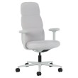 Asari - designer chair with high back on casters, base - white, fabric - light gray, MZM-2