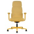 Asari - designer chair with high back on casters, base - white, fabric - yellow, DZLU25-1
