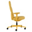 Asari - designer chair with high back on casters, base - white, fabric - yellow, DZLU25-3