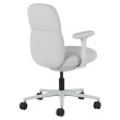 Asari - designer chair with medium back on casters, base - white, fabric - light gray, MZM-3