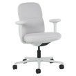 Asari - designer chair with medium back on casters, base - white, fabric - light gray, MZM-2