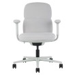 Asari - designer chair with medium back on casters, base - white, fabric - light gray, MZM-1