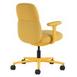 Asari - designer chair with medium back on casters, base - white, fabric - yellow, DZLU25-3