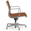 Eames - office chair on casters, medium back, base - polished aluminum, fabric - orange, ZMD19-3