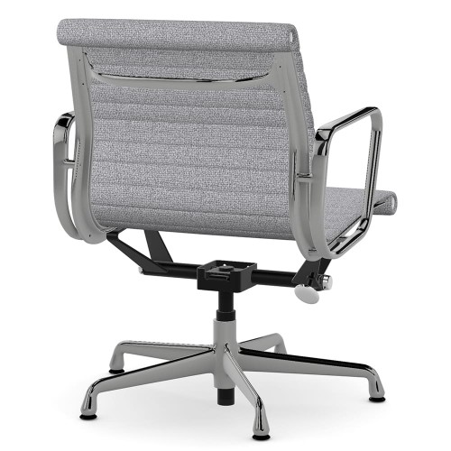 Eames - office chair on casters, medium back, base - polished aluminum, fabric - gray, 8MD04-4