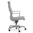 Eames - office chair on casters, high back, base - polished aluminum, fabric - gray, 8MD04-3