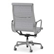 Eames - office chair on casters, high back, base - polished aluminum, fabric - gray, 8MD04-4