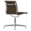 Eames - Minimalist Guest Chair, Polished Aluminum Base, Brown Fabric, A41-2