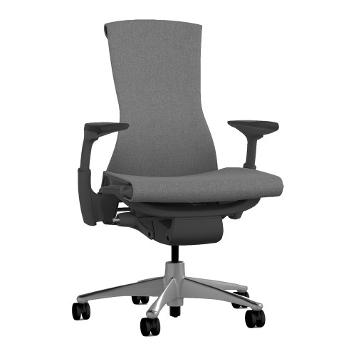 Embody - office chair on casters, base - Graphite / Titanium, fabric - light gray, HA09-1