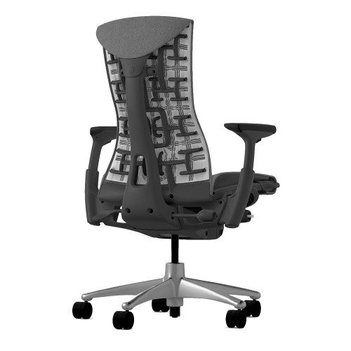 Embody - office chair on casters, base - Graphite / Titanium, fabric - light gray, HA09-2