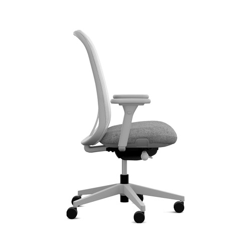 Lino - office chair on casters, base - gray, gray fabric, 1ZGF88-2