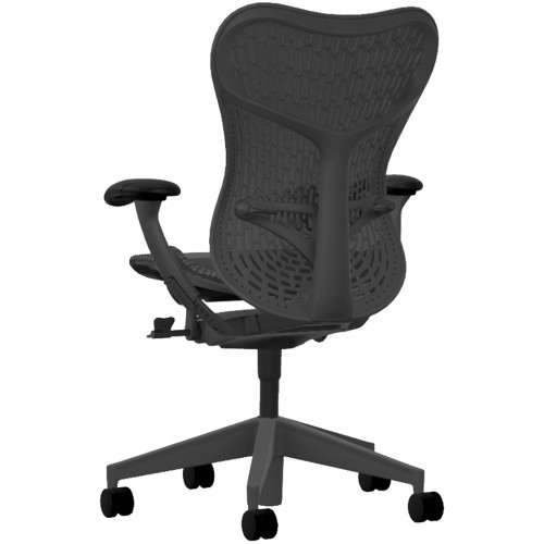 Mirra 2 - office chair on casters, base - black, fabric - gray-3