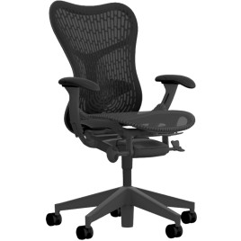 Mirra 2 - office chair on casters, base - black, fabric - gray