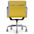 Eames - office chair with soft cushions on castors, middle back, base - polished aluminum, fabric - yellow, ZMD15-4