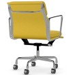 Eames - office chair with soft cushions on castors, middle back, base - polished aluminum, fabric - yellow, ZMD15-3