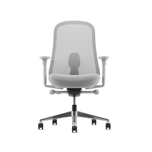 Lino - office chair, on castors, seat and back - white-2