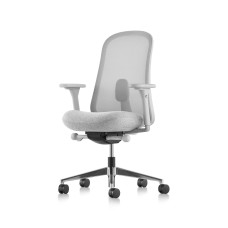 Lino - office chair, on castors, seat and back - white