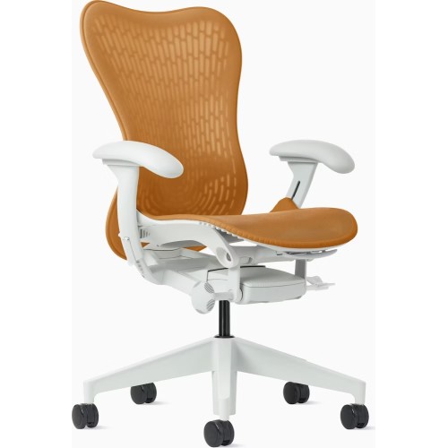Mirra 2 - Office chair, Ochre back and seat, on castors