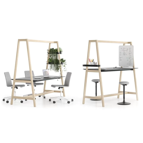 Multifunctional table NOVA Wood Multipurpose from Narbutas in sandy ash color with dimensions 152x90x190 cm-2