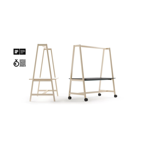 Multifunctional table NOVA Wood Multipurpose from Narbutas in sandy ash color with dimensions 152x90x190 cm