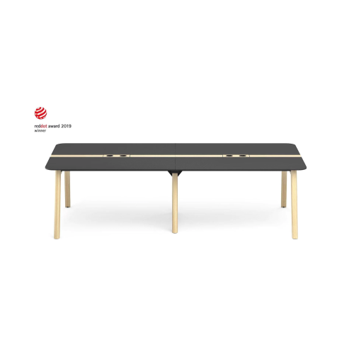Multifunctional table NOVA Wood from Narbutas ash stained light grey with dimensions 280x120x74 cm