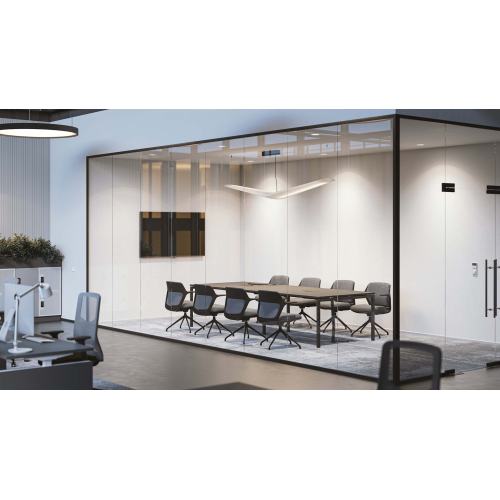 Conference table NOVA by Narbutas in sand ash colour with dimensions 140x164x64 cm-1