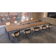 Conference table NOVA by Narbutas in sand ash colour with dimensions 140x164x64 cm-4